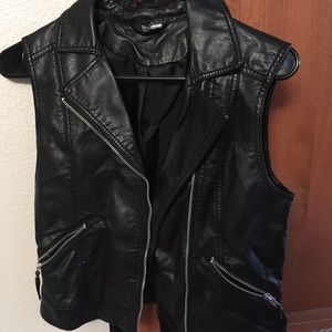 Black leather Vest